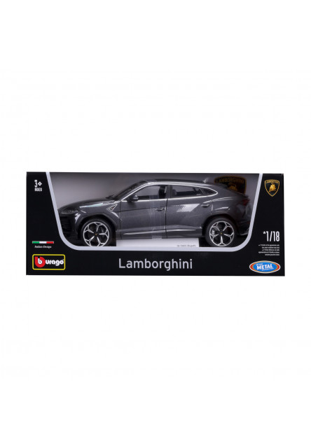 Bburago - Autá HOBBY, Lamborghini Urus, metal šedá, 1:18