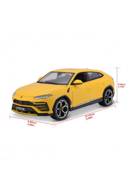 Bburago - Autá HOBBY, Lamborghini Urus, žltá, 1:18
