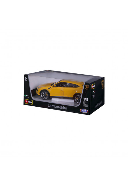 Bburago - Autá HOBBY, Lamborghini Urus, žltá, 1:18