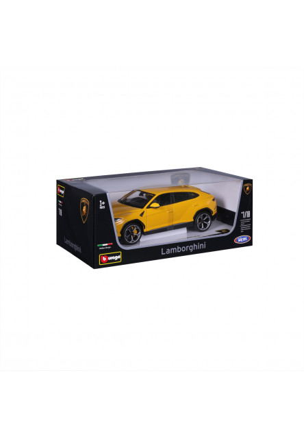 Bburago - Autá HOBBY, Lamborghini Urus, žltá, 1:18
