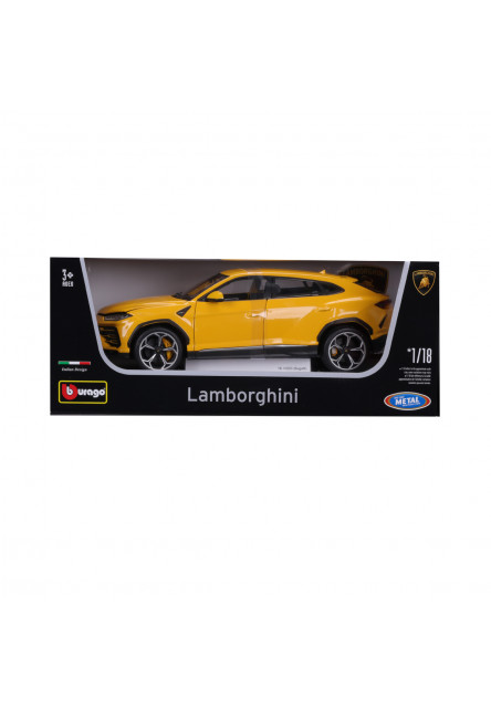 Bburago - Autá HOBBY, Lamborghini Urus, žltá, 1:18
