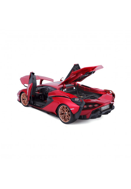 Bburago - Autá HOBBY, Lamborghini Sián FKP 37, červená, 1:18