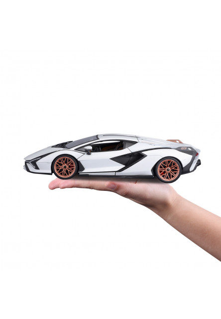 Bburago - Autá HOBBY, Lamborghini Sián FKP 37, biela, 1:18