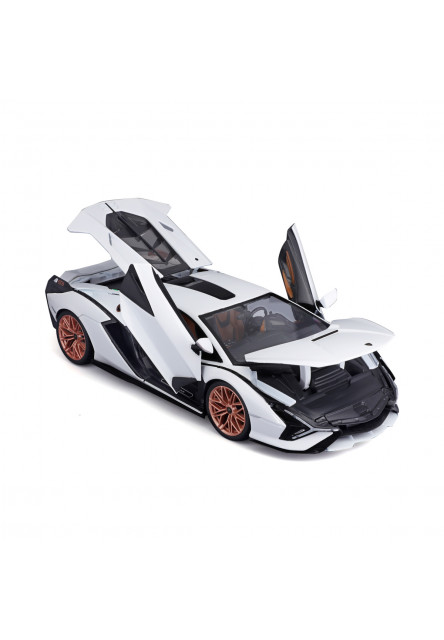 Bburago - Autá HOBBY, Lamborghini Sián FKP 37, biela, 1:18