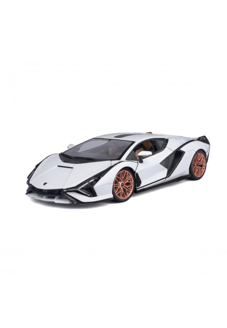 Bburago - Autá HOBBY, Lamborghini Sián FKP 37, biela, 1:18