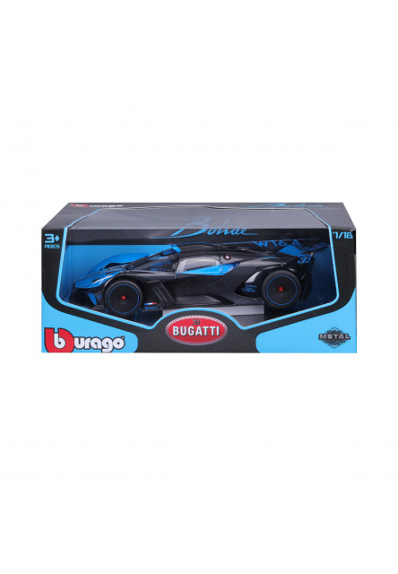 Bburago Plus - Autá HOBBY, Plus - Bugatti Bolide, modro-čierna, 1:18
