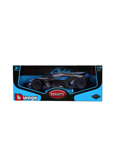 Bburago Plus - Autá HOBBY, Plus - Bugatti Bolide, modro-čierna, 1:18