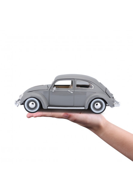 Bburago - Autá HOBBY- Volkswagen Käfer Beetle 1955, šedá, 1:18