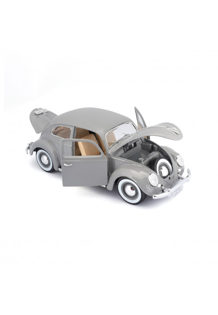 Bburago - Autá HOBBY- Volkswagen Käfer Beetle 1955, šedá, 1:18