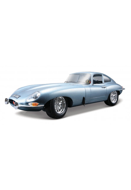 Bburago - Autá HOBBY- Jaguar E-type Coupe, metalic modrá, 1:18