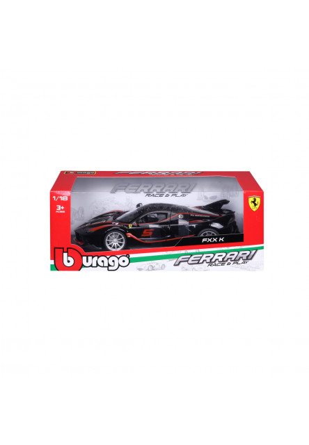 Bburago - RACE+PLAY, Ferrari FXX K, čierna, 1:18