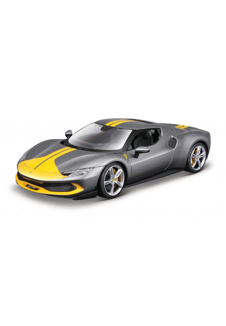 Bburago - RACE+PLAY, Ferrari, Ferrari 296 GTB ASSETTO FIORANO, šedá, 1:18