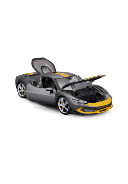 Bburago - RACE+PLAY, Ferrari, Ferrari 296 GTB ASSETTO FIORANO, šedá, 1:18