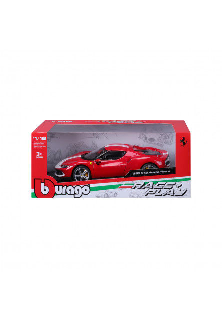 Bburago - RACE+PLAY, Ferrari, Ferrari 296 GTB ASSETTO FIORANO, červená, 1:18