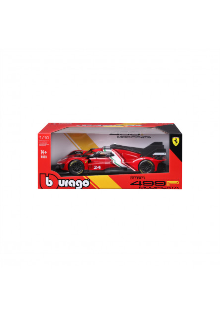 Bburago - RACING, FERRARI 499P MODIFICATA, červená, 1:18