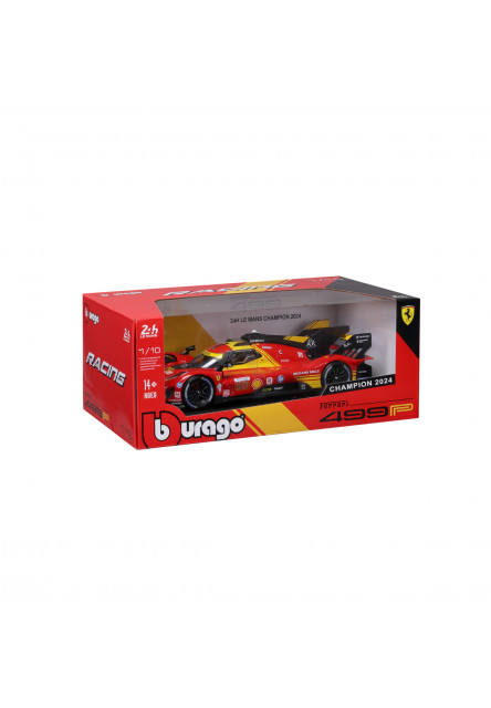 Bburago - RACING, FERRARI 499P, 24H LE MANS CHAMPION 2024, červená, 1:18