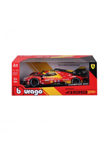 Bburago - RACING, FERRARI 499P, 24H LE MANS CHAMPION 2024, červená, 1:18