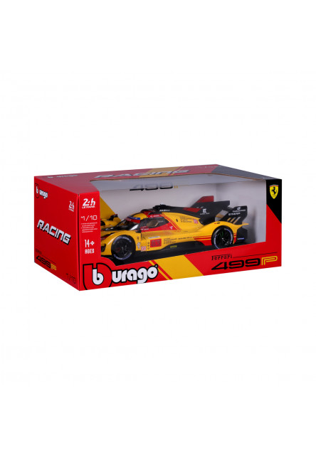 Bburago - RACING, FERRARI 499P, žltá, 1:18