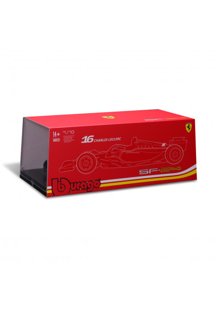 Bburago – FORMULA RACING, Ferrari SF-24 (2024) v dekoratívnom boxe, #16 Charles Leclerc, 1:18