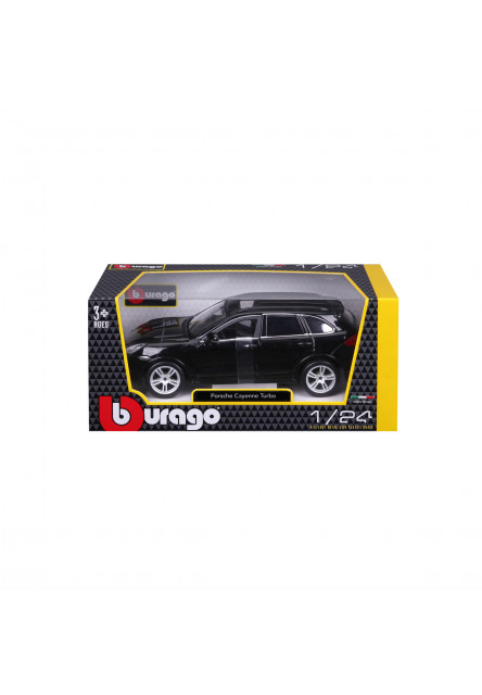 Bburago - Autá HOBBY, Porsche Cayenne Turbo, čierna, 1:24