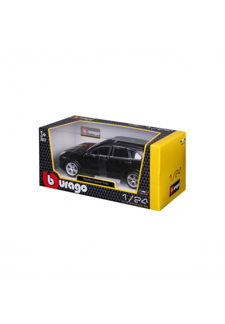 Bburago - Autá HOBBY, Porsche Cayenne Turbo, čierna, 1:24