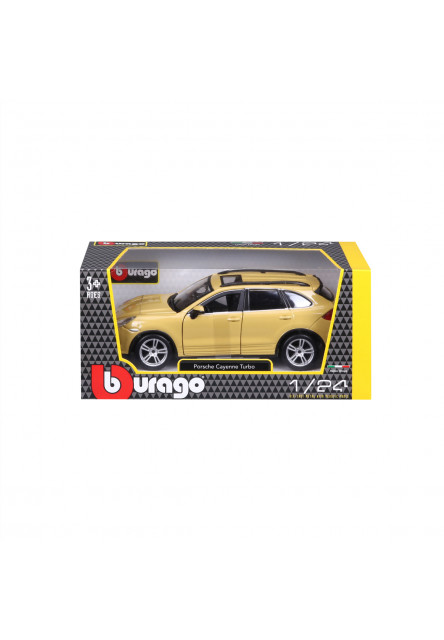 Bburago - Autá HOBBY, Porsche Cayenne Turbo, žltá, 1:24