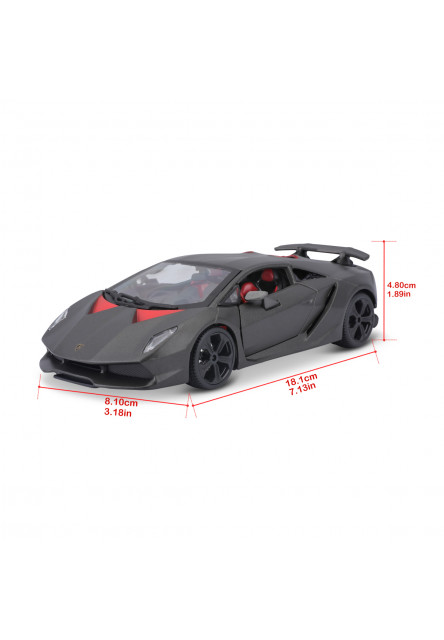 Bburago - Autá HOBBY, Plus, Lamborghini Sesto Elemento, metalic šedá, 1:24