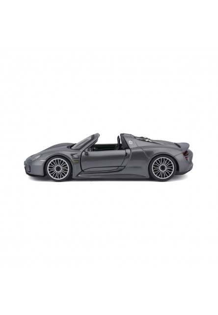 Bburago - Autá HOBBY, Plus, Porsche 918 Spyder, metalic šedá, 1:24