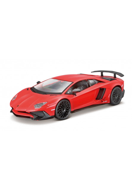 Bburago - Autá HOBBY, Lamborghini Aventador SV Coupé, červená, 1:24
