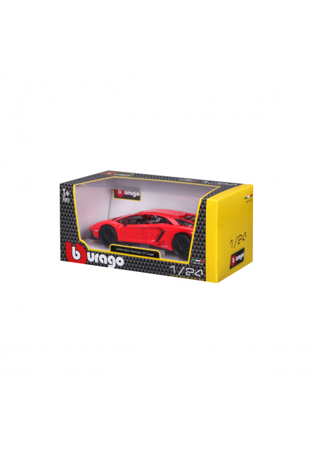Bburago - Autá HOBBY, Lamborghini Aventador SV Coupé, červená, 1:24
