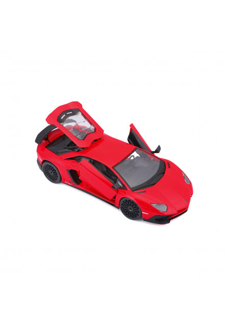 Bburago - Autá HOBBY, Lamborghini Aventador SV Coupé, červená, 1:24