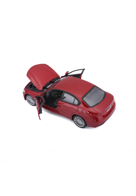 Bburago - Autá HOBBY, Plus, Alfa Romeo Giulia, metalic červená, 1:24