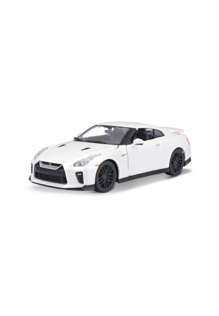 Bburago - Autá HOBBY, Plus, 2017 Nissan GT-R, metal biela, 1:24