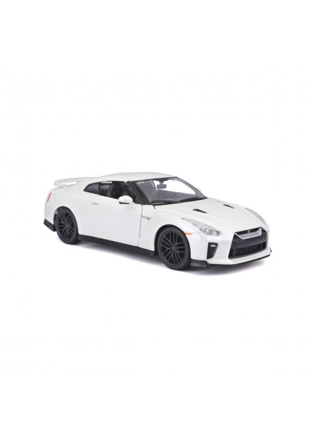 Bburago - Autá HOBBY, Plus, 2017 Nissan GT-R, metal biela, 1:24