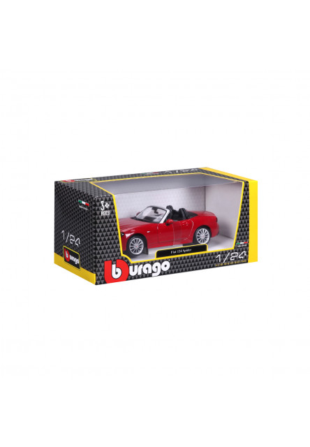 Bburago - Autá HOBBY, Plus, Fiat 124 Spider, červená, 1:24