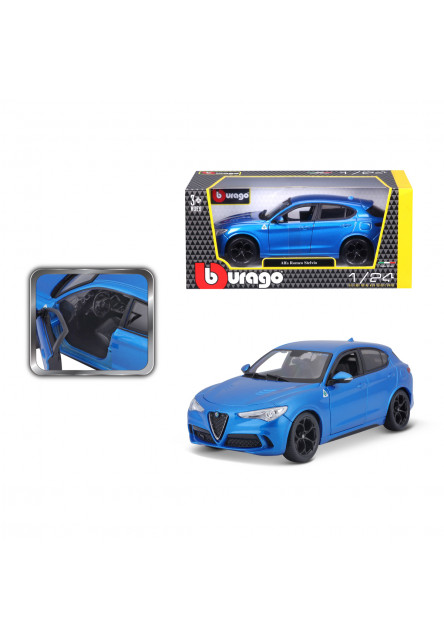 Bburago - Autá HOBBY, Plus, Alfa Romeo Stelvio, modrá, 1:24