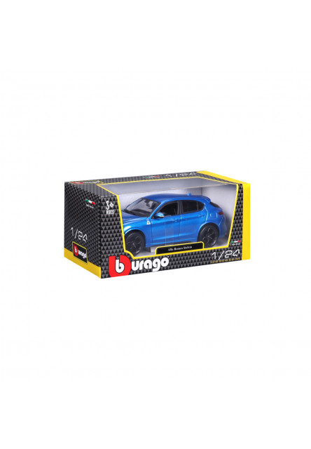 Bburago - Autá HOBBY, Plus, Alfa Romeo Stelvio, modrá, 1:24