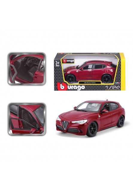 Bburago - Autá HOBBY, Plus, Alfa Romeo Stelvio, červená, 1:24