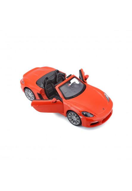 Bburago - Autá HOBBY, Plus, Porsche 718 Boxster, orange, 1:24