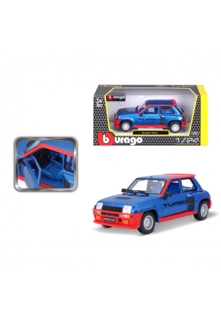 Bburago - Autá HOBBY, Plus, Renault 5 Turbo, modrá, 1:24