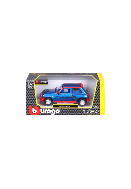Bburago - Autá HOBBY, Plus, Renault 5 Turbo, modrá, 1:24