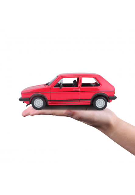Bburago - Autá HOBBY, Plus, Volkswagen Golf Mk1 GTI (1979), červená, 1:24