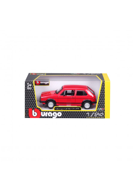 Bburago - Autá HOBBY, Plus, Volkswagen Golf Mk1 GTI (1979), červená, 1:24
