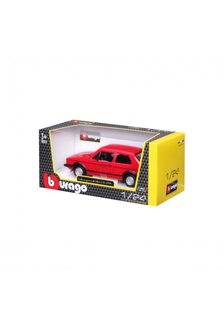 Bburago - Autá HOBBY, Plus, Volkswagen Golf Mk1 GTI (1979), červená, 1:24