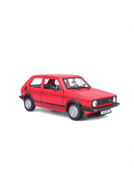 Bburago - Autá HOBBY, Plus, Volkswagen Golf Mk1 GTI (1979), červená, 1:24