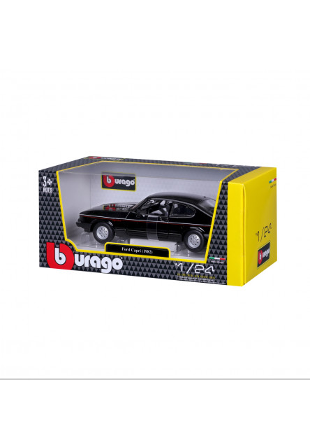 Bburago - Autá HOBBY, Plus, Ford Capri 1600 GT (1982), čierna, 1:24
