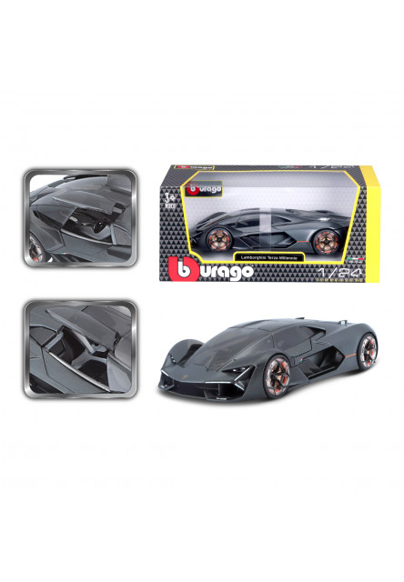 Bburago - Autá HOBBY, Plus, Lamborghini Terzo Millennio, metal šedá, 1:24