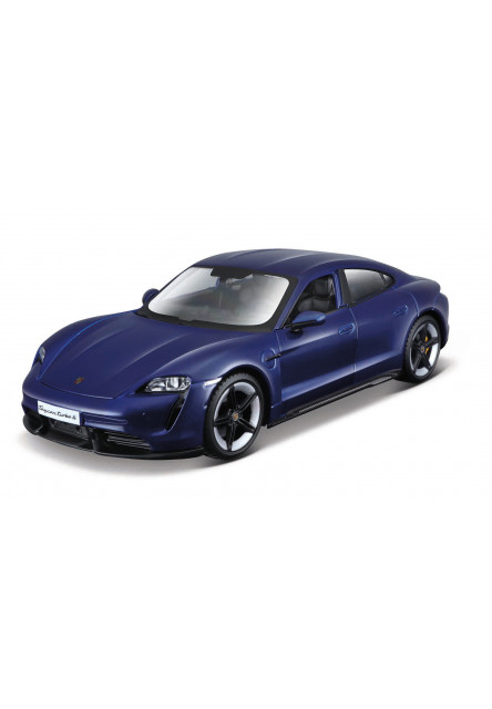 Bburago - Autá HOBBY, Porsche Taycan Turbo S, metal modrá, 1:24