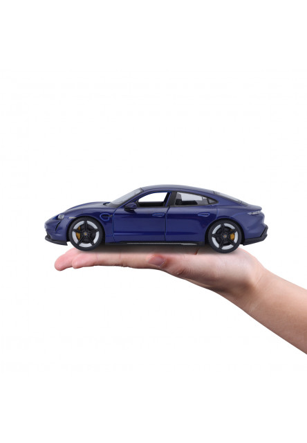 Bburago - Autá HOBBY, Porsche Taycan Turbo S, metal modrá, 1:24