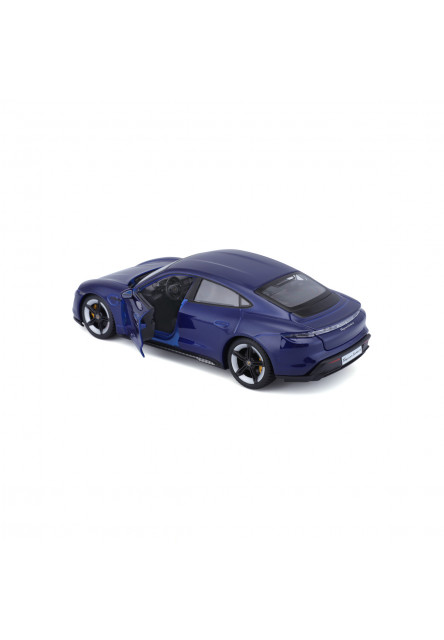 Bburago - Autá HOBBY, Porsche Taycan Turbo S, metal modrá, 1:24